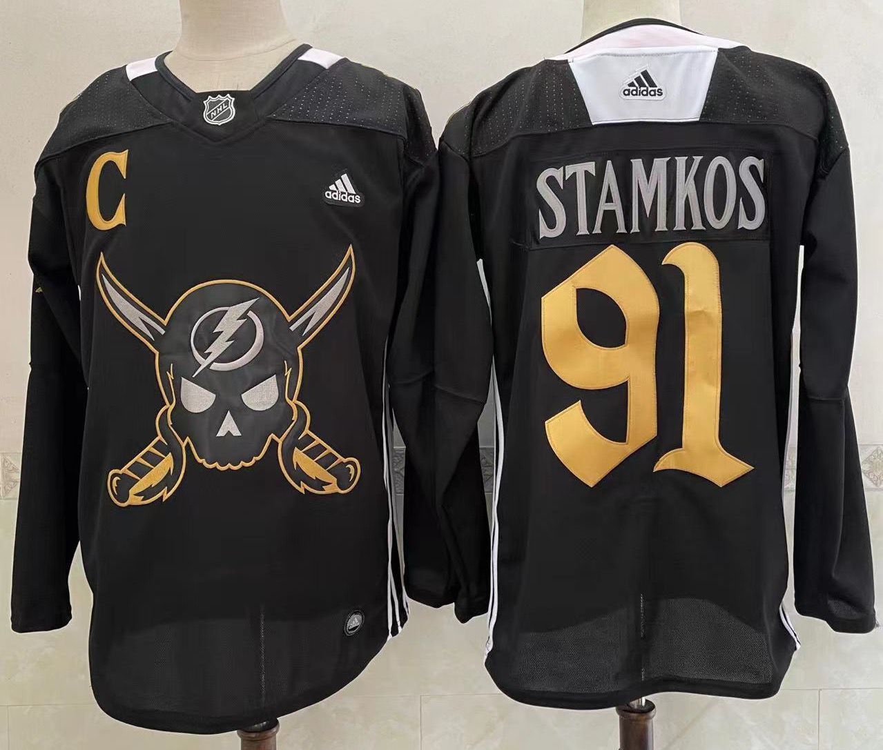 Men Tampa Bay Lightning 91 Stamkos Black Classic Edition 2022 Adidas NHL Jersey
